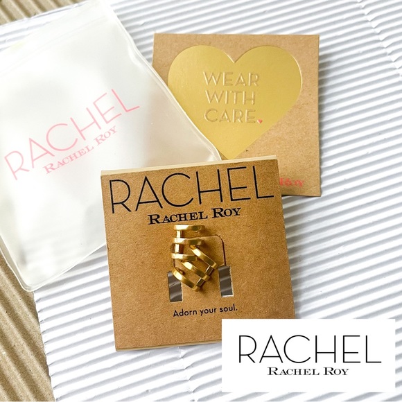 RACHEL Rachel Roy Gold Tri Loop mini earrings - Picture 1 of 4